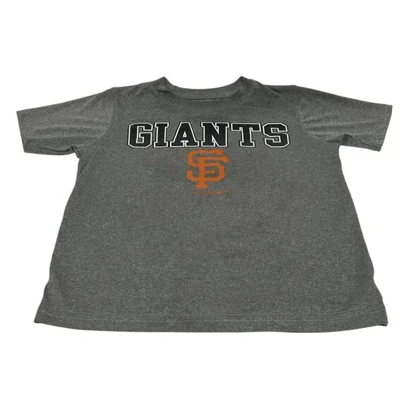 San Francisco Giants Boys Size S 6/7 T-Shirt Gray Short Sleeve Athletic Baseball - Picture 4 of 12